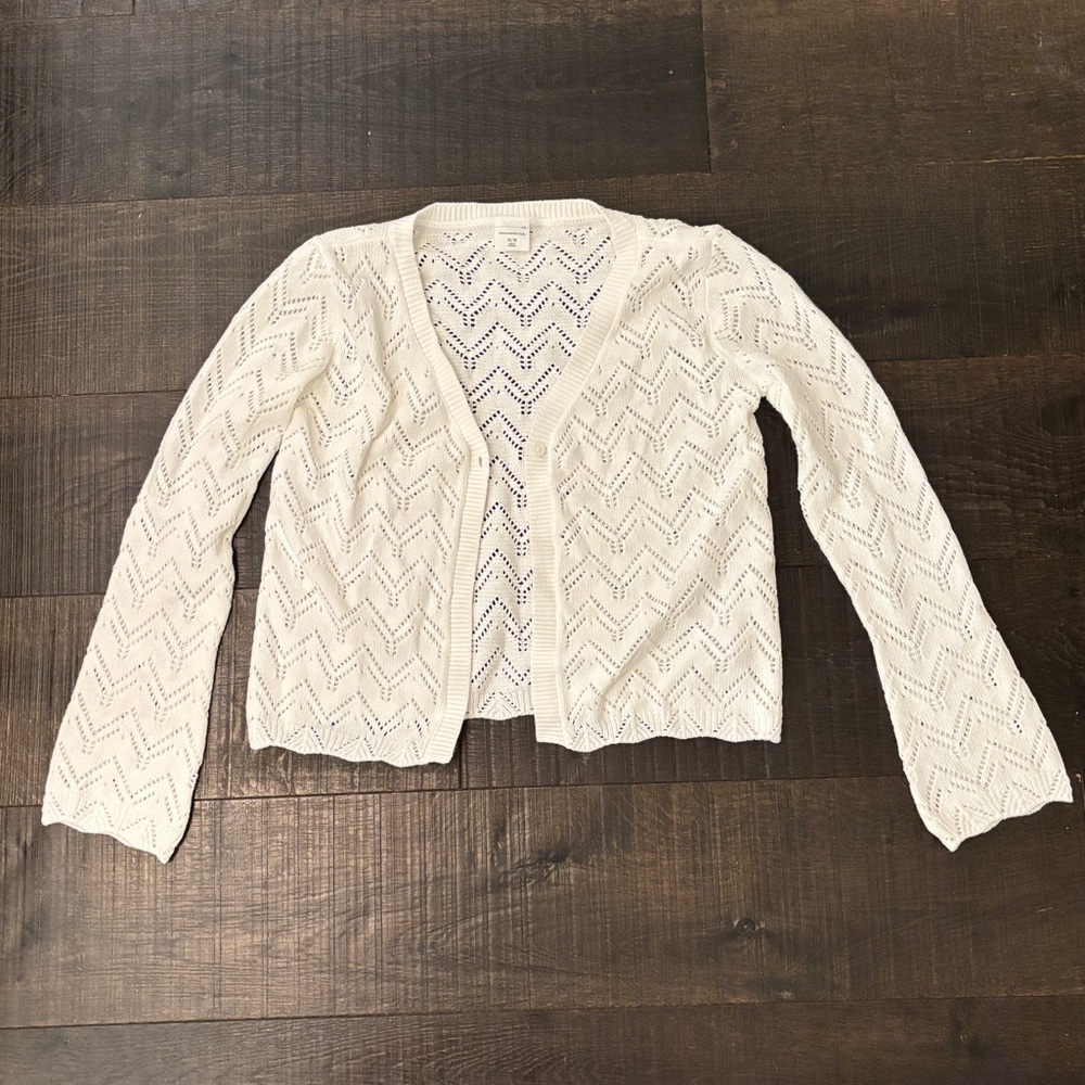 Abercrombie White Knit Cardigan